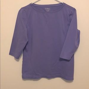 L.L. Bean Quarter Sleeve Purple Top
